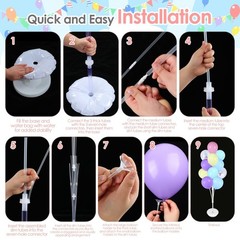 4 Set Balloon Stand Kit for Floor, Pastel Balloon Tower Backdrop Decoration f…