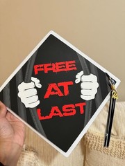 Customizable Black Graduation Cap Topper – Lightweight Plastic, Hand Wash Only