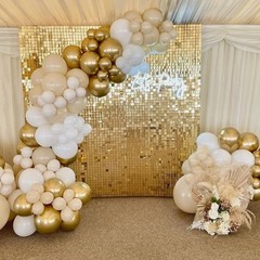 Awenztech 122pcs Metallic Gold Balloon Arch Kit, 18 12 10 5 inch Chrome Gold …