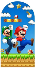 Super Mario Brothers Birthday Arch Backdrop Cover Party Photo Background Decor