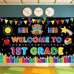 Welcome to 1st Grade Banner, Large Size First Day of School Decorations