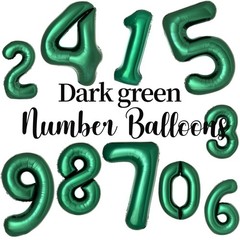 Dark Green Number 2 Balloons Large Emerald Green Number Balloons 40 Inch Jung…