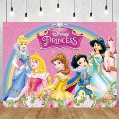 Princess party Supplies Backdrop Banner Girls Birthday Decoration Background