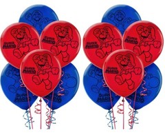 Super Mario Brothers Printed Latex Balloons | Super Mario Party Balloons 12ct.