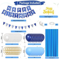 Navy Blue Birthday Decorations, Dark Happy Birthday Party Decorations With Me…