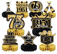 9 Pcs 75Th Birthday Decoration 75 Birthday Party Decorations for Men Women 75 Ye