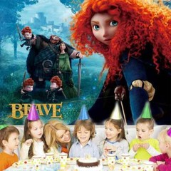 Merida Princess Birthday Party Decoration Backdrop Banner Background Vinyl 7x5ft