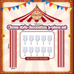 3 Pcs Circus Tent Decorations Carnival Circus Theme Party Decorations Carniva…