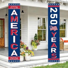 2 Pack 250th Birthday Decorations 71» x 14» 250 Years Anniversary Banner Flag