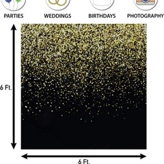 Hyper Creations Black & Gold Photo Booth Wedding Graduation Back Drop New