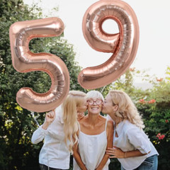 40 Inch Rose Gold Large Numbers Balloons 0-9, Number 5 Digital 5 Helium Balloons