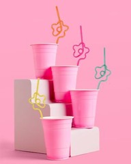 xo, Fetti Rainbow Flower Reusable Straw Set – 20 pc | One Size,