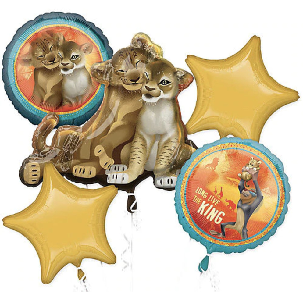 Lion King Foil Balloon Bouquet Kids Birthday Party Decoration Supplies 5pc SIMBA