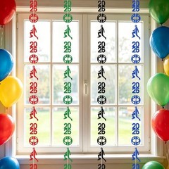 4Pcs World Soccer Hanging Garland Decor – Party Decorations, Global 2026 Soccer
