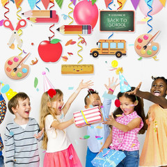 Back to School Hanging Decorations, 32 PCS First Day of School Hanging Swirl Dec