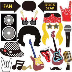 18 Pcs Rock and Roll Birthday Party Decorations Music Note Guitar Star Photo Boo