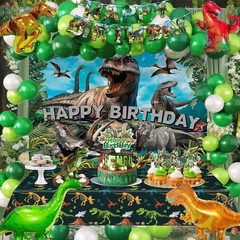 Dinosaur Birthday Party Decorations Kit for Boys – Dino Party Supplies with Tabl