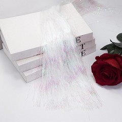 White Iridescent Tinsel Icicles Christmas Tree Decor 19.8 Inch 2000 PCS