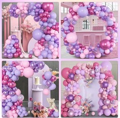 153pcs Pink Purple Balloon Garland Arch Kit, Different Sizes 18 12 10 5 inch …