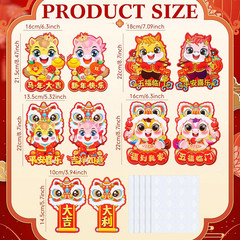 10 Pieces 2026 Chinese New Year Sticker Decorations Year of the Horse Couplet Wa
