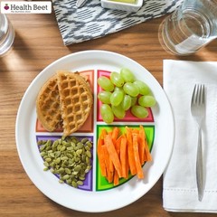 Health Beet Choose MyPlate Portion Control Plate – 4 Flat Sections for White