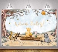 Winnie the Pooh Welcome Baby Shower Birthday Backdrop Photo Background Party