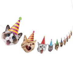 Cat Banner Party Decorations for Backdrop Cat Happy Banner Garland Sign for G…