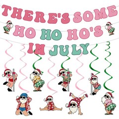 July Christmas Party Decoratlons, 11PCS There’s Some Hohoho’s in July Glitter…