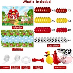 Farm Animals Theme Party Decorations Farm Barn Backdrop Banner Farmhouse Animals