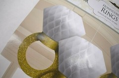 Honeycomb Gold Glitter Rings Hanging Party Decorations Wedding Engagement 3 Pcs