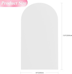 7.2FT Wedding Arch Backdrop Cover Spandex Fitted White Wedding Arch Covers Round