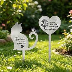 Stainless Steel Heart Commemorative Decoration for Cemetery Memorial Placement