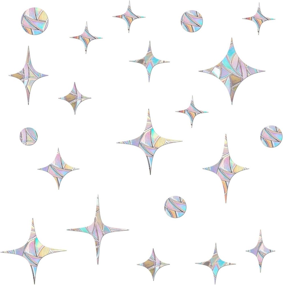 60 Pieces Static Window Clings Anti Collision Decals for Bird Star-60