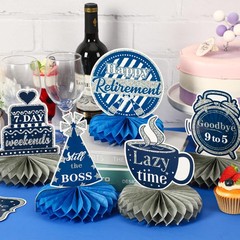 10 Pcs Retirement Party Decorations, Blue Silver Retirement Table Honeycomb C…