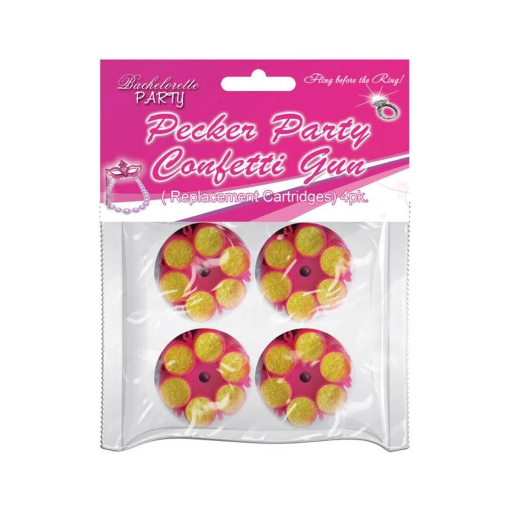 Hott Products Party Pecker Confetti Refill Cartridge – Pack Of 4