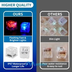 Light Up Ice Cubes, 4~96Pcs Multi Color LED Ice Cubes for Party Drinks Reusable