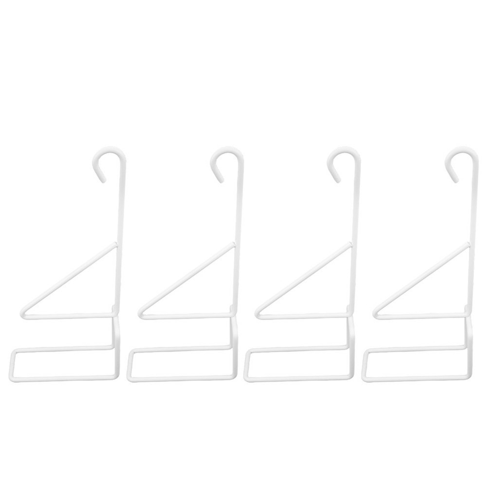 4Pcs White Iron Garden Hook Set for Hanging Baskets Lanterns Porch Walls