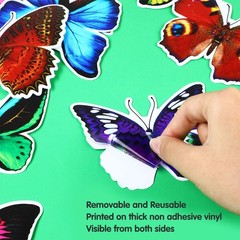 Outus 40 Pieces Butterfly Anti-Collision Window Decals Spring Multicolor