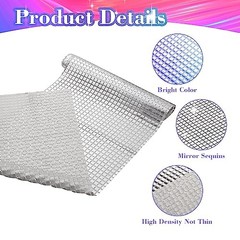 4 Packs Glitter Disco Party Table Runner 12 x 108 Inches Mirror 4pcs Silver