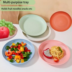 GZTFPQ Wheat Straw Plates, Unbreakable Dinner small size, multicoloured
