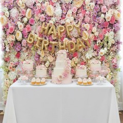 7x5ft Pink Rose Floral Flower Wall Backdrop Girls Wedding Birthday Bridal Shower