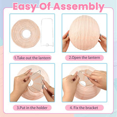 Pastel Paper Lanterns 12 Pcs – 12″ Large round Hanging Paper Lanterns for Pastel
