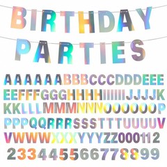 DIY Banner Kit with Letters Banner Letters Holographic Customizable Banners G…