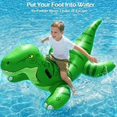 Pool Games Toys Floats -2Pack Inflatable Dinosaur Pool Floats with Blow Up To…