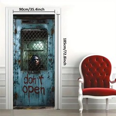 72×35″ Halloween Door Banner Scary Ghost Hospital Party Photo Backdrop