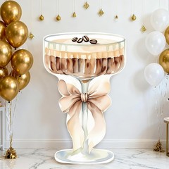 LawnIdyll 4ft Large Espresso Martini Bow Cardboard A Tini Bit Older Birthday
