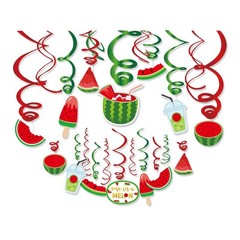 30Ct Watermelon Hanging Swirl Decorations, Summer Fruits Party Supplies, One …