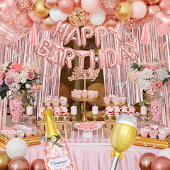 Rose Gold Birthday Party Decorations for Women Girls, Rose Gold Pink Confetti Fo