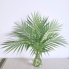 8 Pcs Artificial Areca Palm Leaves Stems Faux Leaf Greenery Green