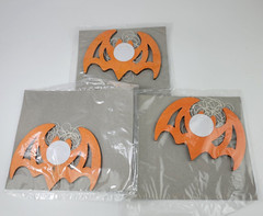 3D Halloween Tissue Paper Garlands 2 Orange Pumpkin and 3 Orange Bat 9 Feet Each
